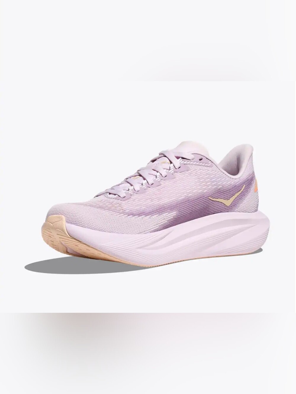 Hoka Mach 7 Women's Light Lavender Running Sneakers with Pale Gold Accents